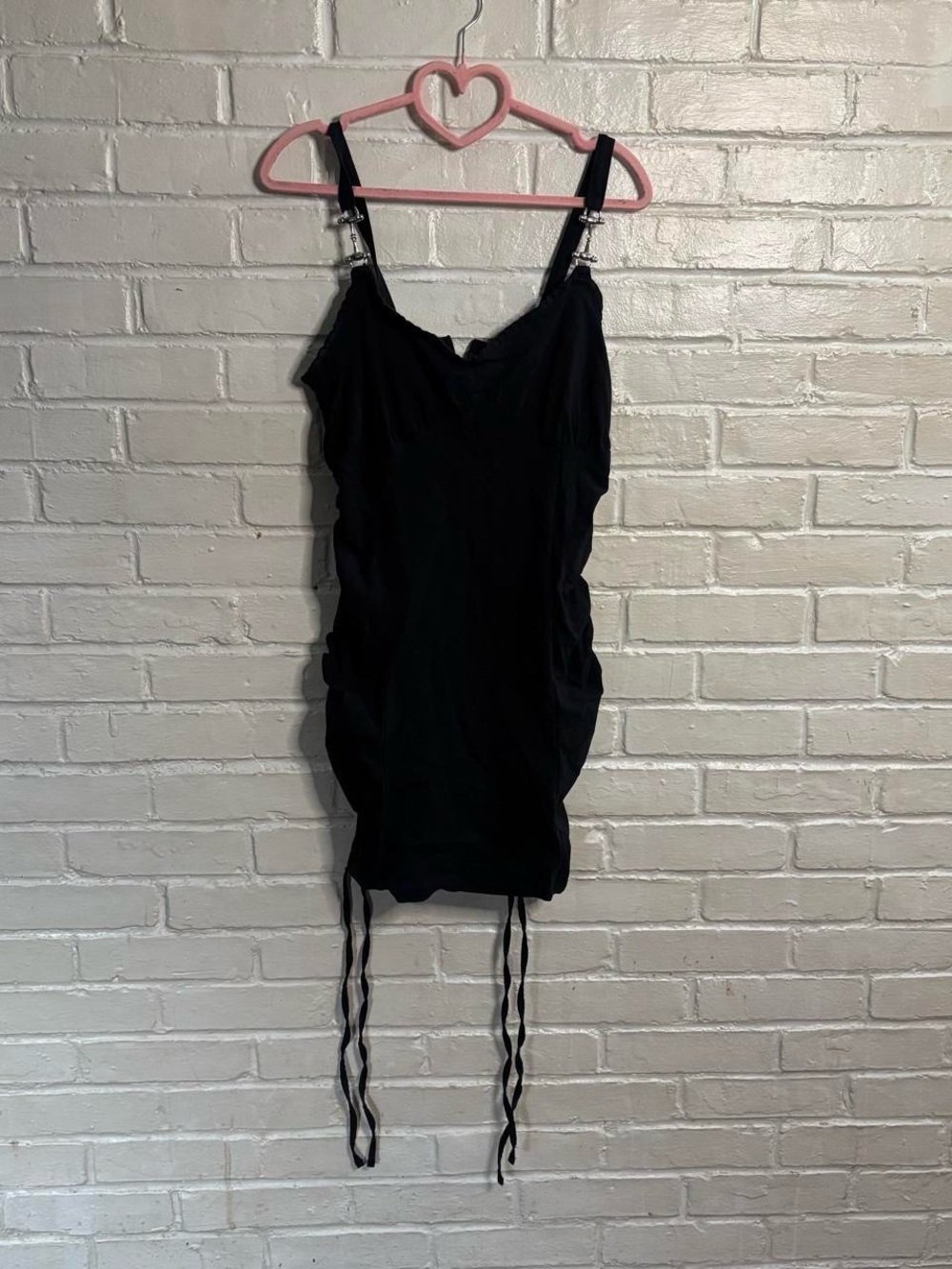 black mini dress with silver hardware - pretty little thing